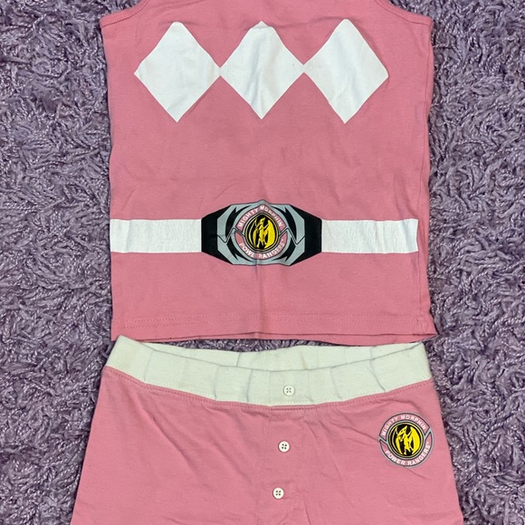 2 piece girls pink Power Rangers Mighty Morphin pajama set size 8 - Picture 13 of 13